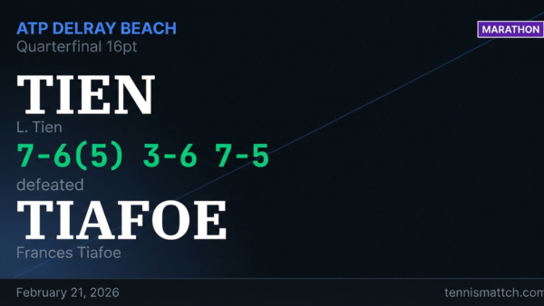 L. Tien vs Frances Tiafoe — ATP Delray Beach 2026