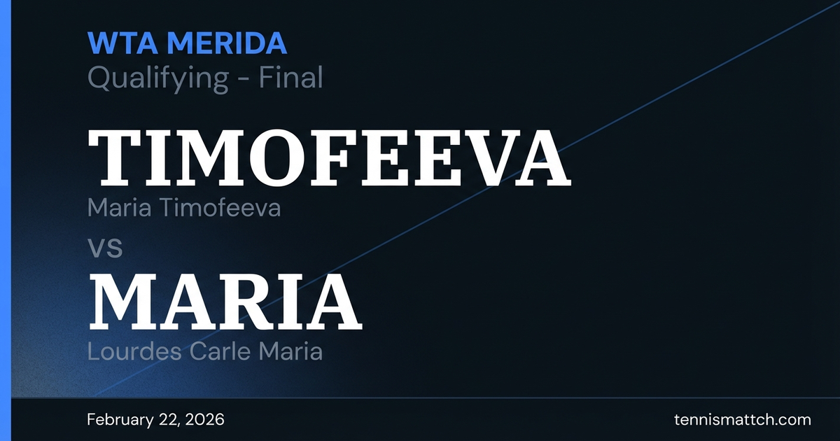 Maria Timofeeva vs Lourdes Carle Maria — WTA Merida 2026 Preview