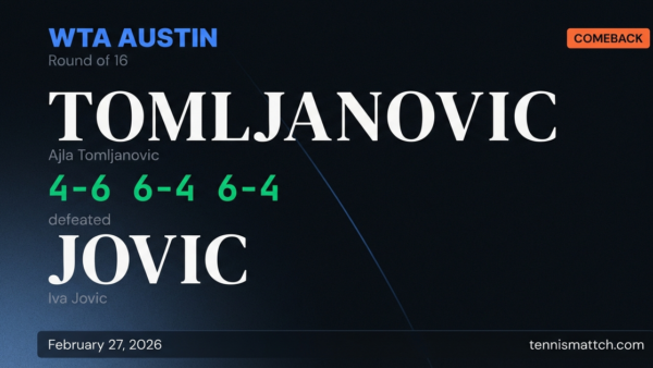 Ajla Tomljanovic vs Iva Jovic — WTA Austin 2026