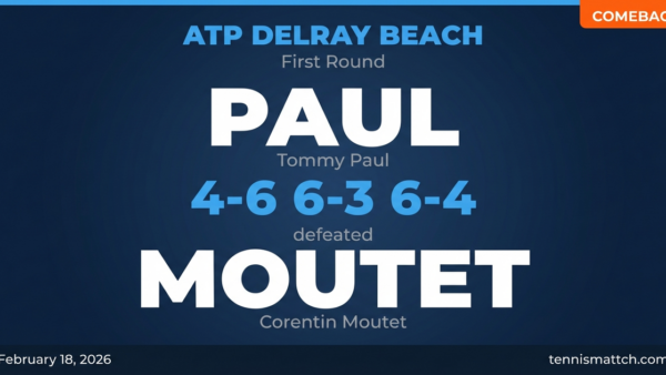 Tommy Paul vs Corentin Moutet — ATP Delray Beach 2026