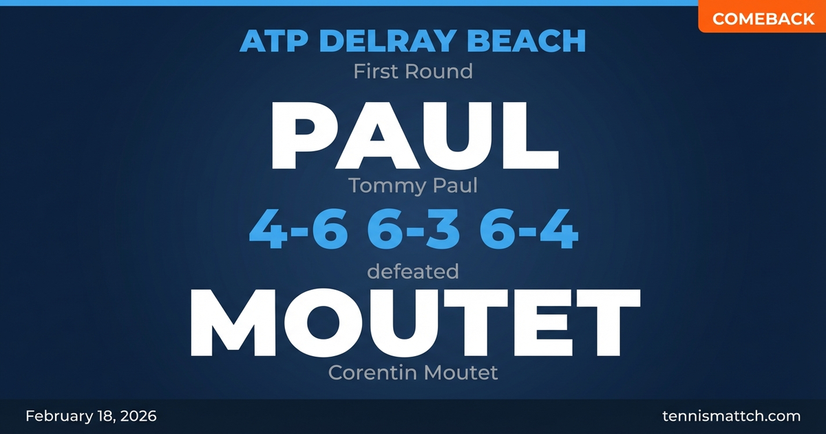 Tommy Paul vs Corentin Moutet — ATP Delray Beach 2026