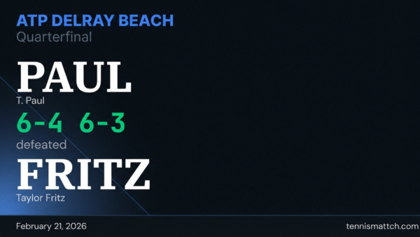 T. Paul vs Taylor Fritz — ATP Delray Beach 2026