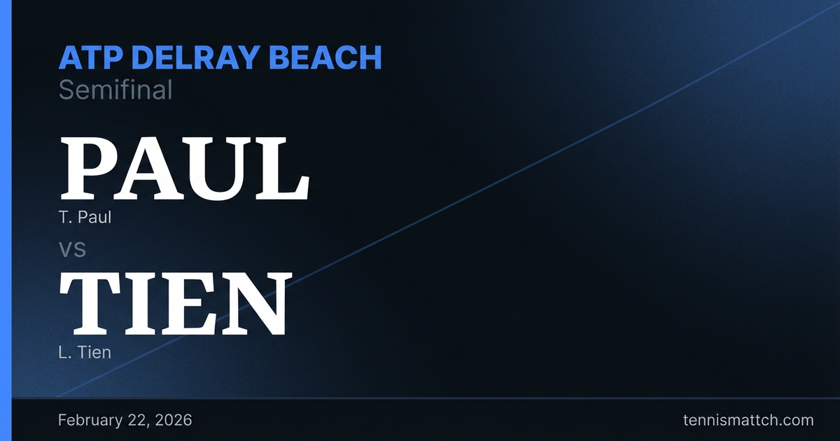 T. Paul vs L. Tien — ATP Delray Beach 2026 Preview