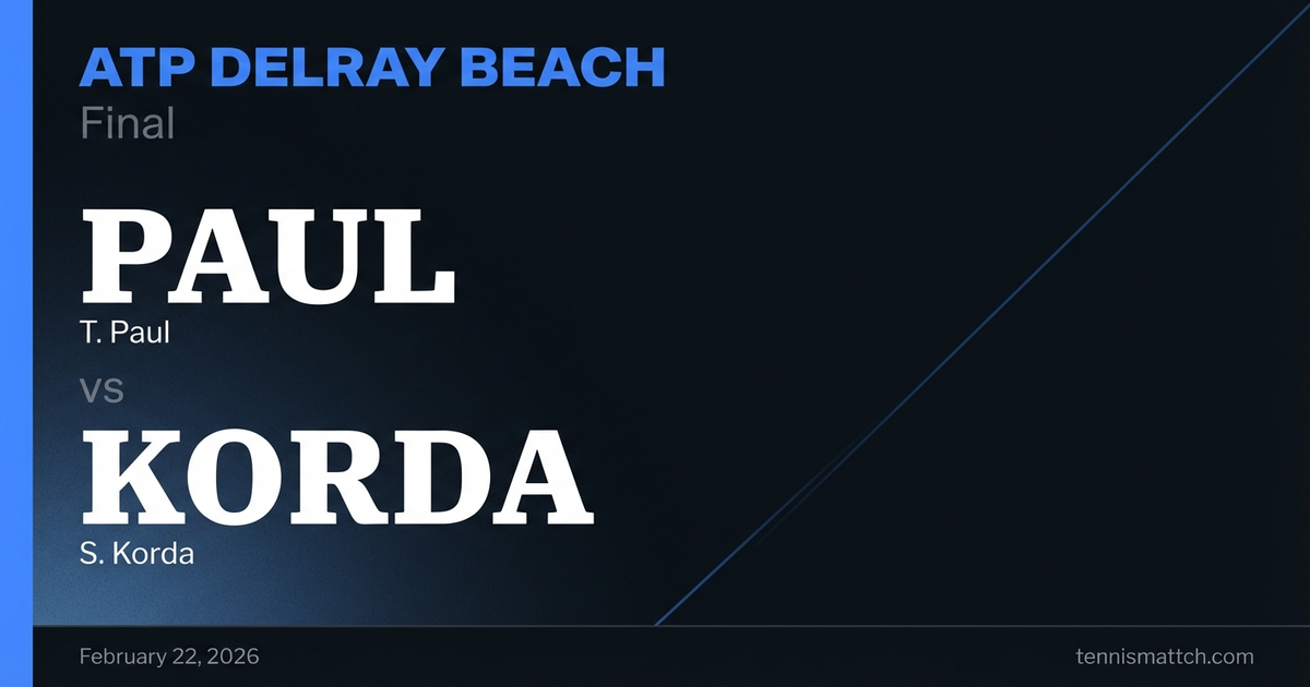 T. Paul vs S. Korda — ATP Delray Beach 2026 Preview