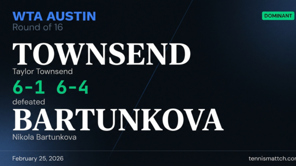 Taylor Townsend vs Nikola Bartunkova — WTA Austin 2026