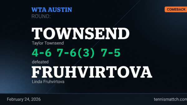 Taylor Townsend vs Linda Fruhvirtova — WTA Austin 2026