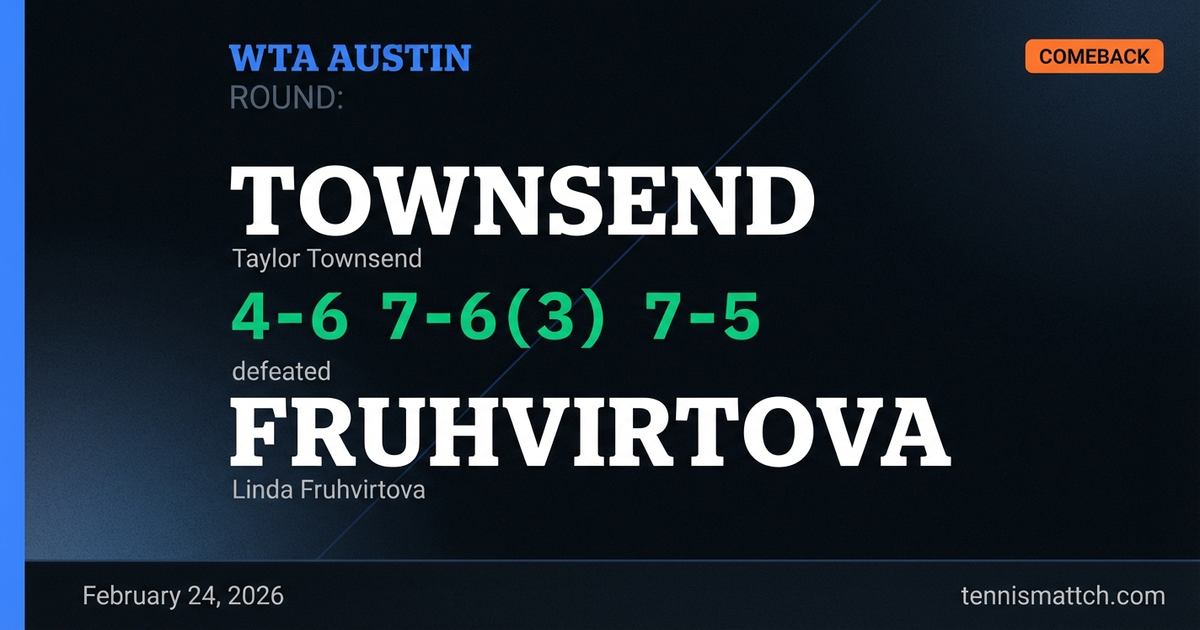Taylor Townsend vs Linda Fruhvirtova — WTA Austin 2026