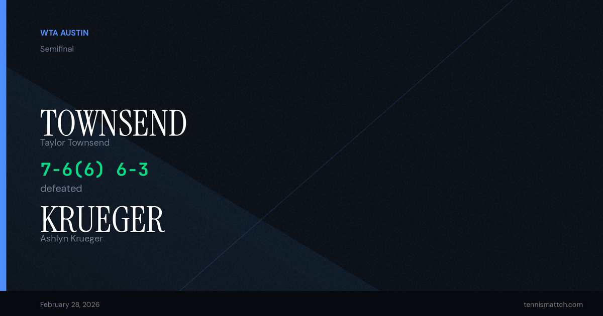 Taylor Townsend vs Ashlyn Krueger — WTA Austin 2026