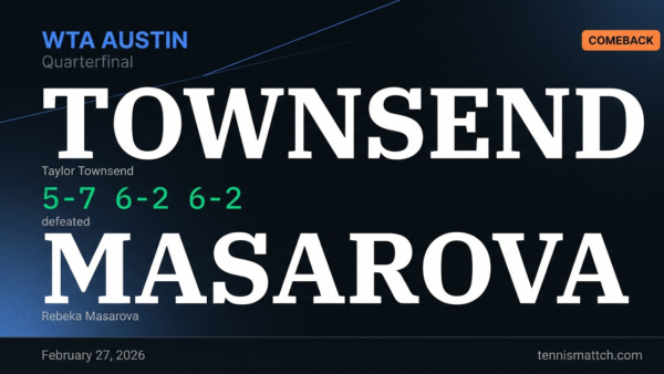 Taylor Townsend vs Rebeka Masarova — WTA Austin 2026