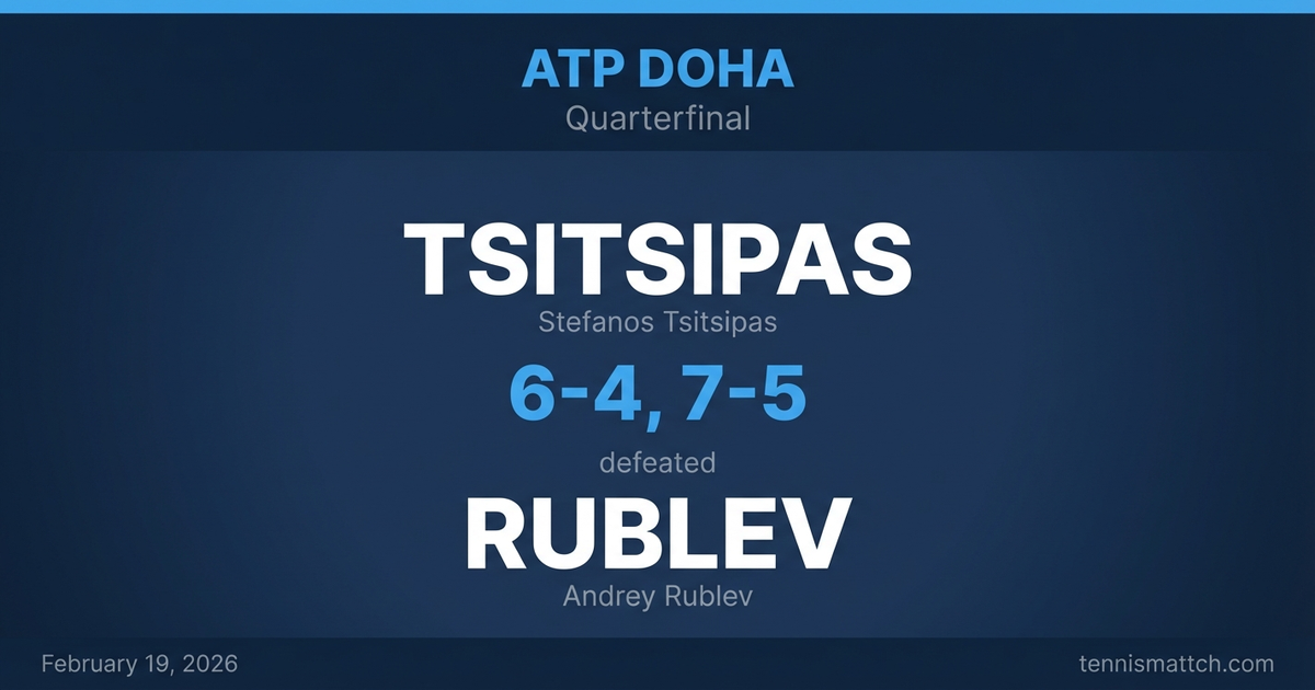 Stefanos Tsitsipas vs Andrey Rublev — ATP Doha 2026 Preview