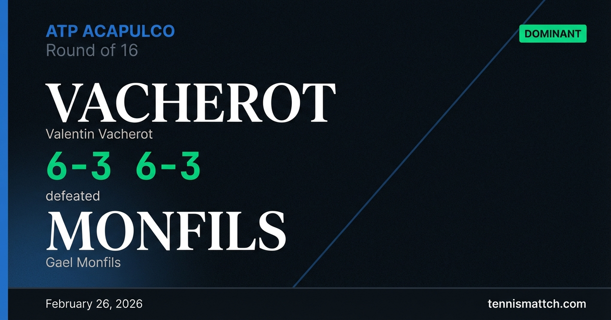 Valentin Vacherot vs Gael Monfils — ATP Acapulco 2026