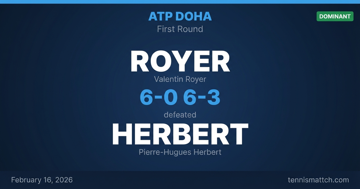 Valentin Royer vs Pierre-Hugues Herbert — ATP Doha 2026