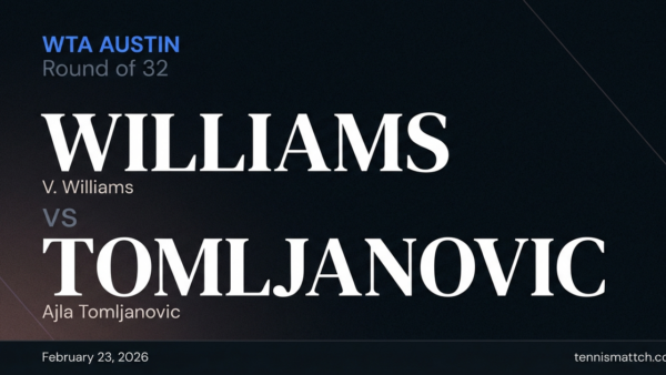 V. Williams vs Ajla Tomljanovic — WTA Austin 2026 Preview