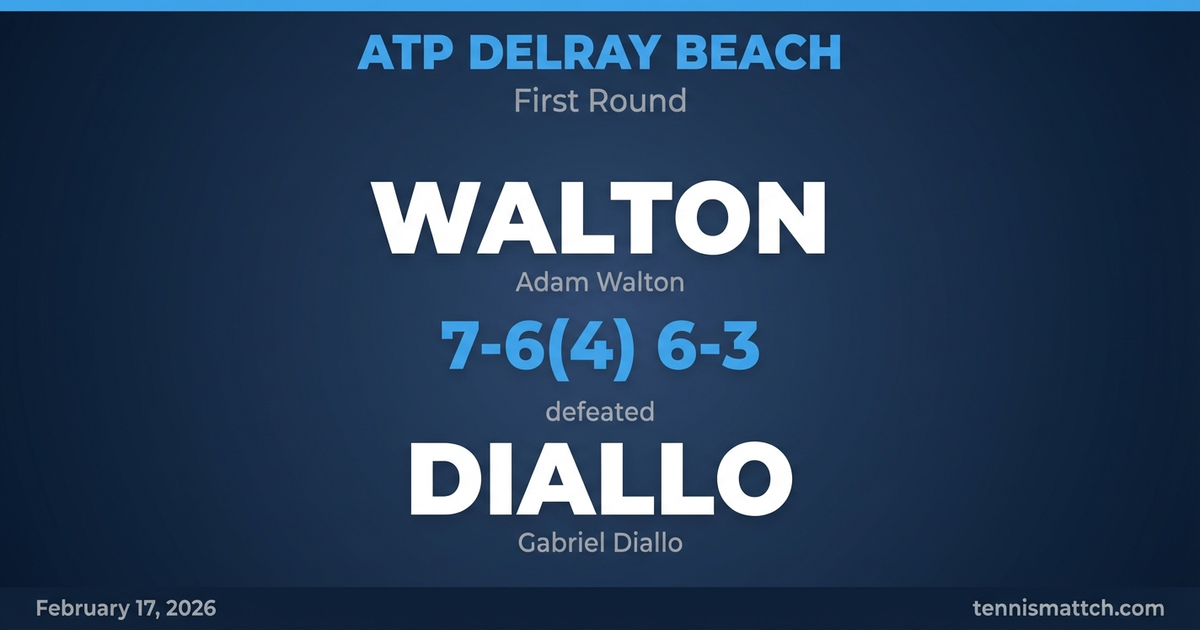 Adam Walton vs Gabriel Diallo — ATP Delray Beach 2026