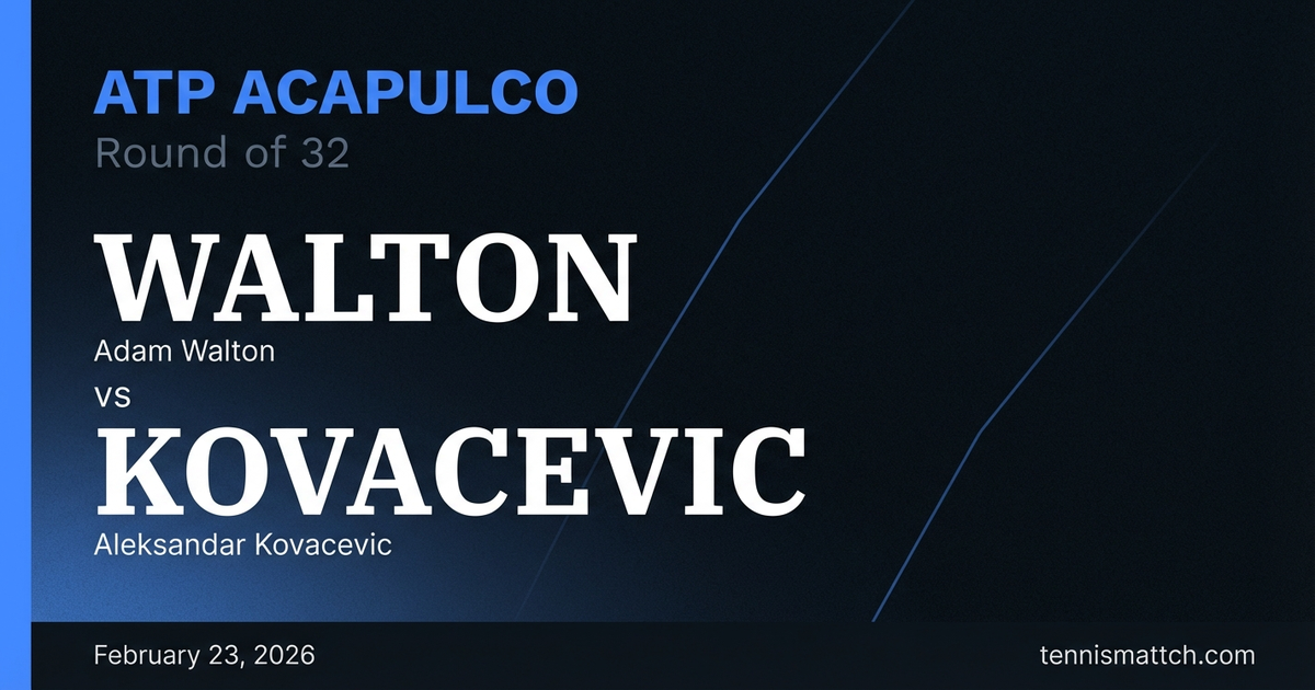 Adam Walton vs Aleksandar Kovacevic — ATP Acapulco 2026 Preview
