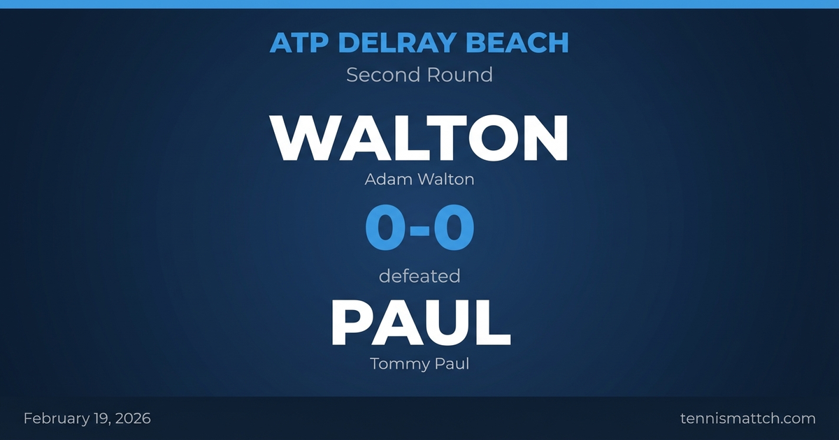 Adam Walton vs Tommy Paul — ATP Delray Beach 2026 Preview