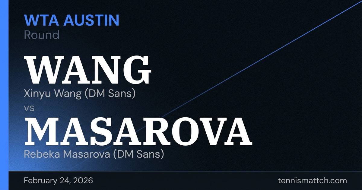 Xinyu Wang vs Rebeka Masarova — WTA Austin 2026 Preview