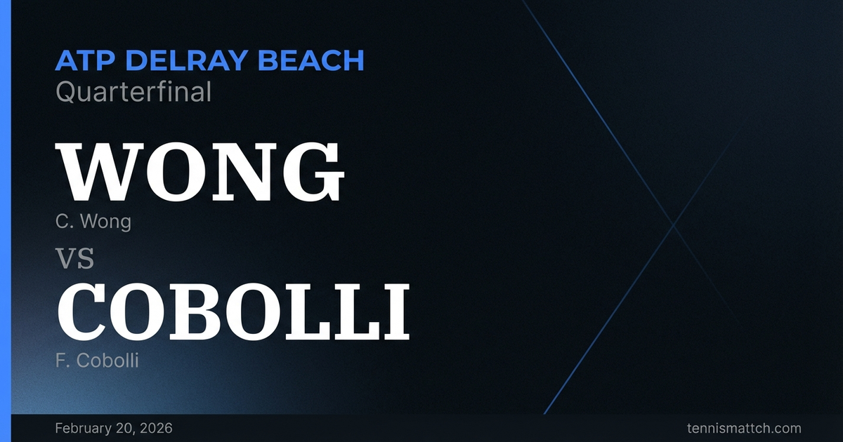C. Wong vs F. Cobolli — ATP Delray Beach 2026 Preview
