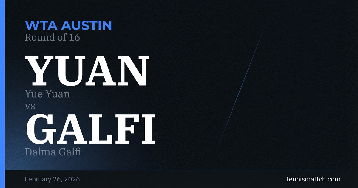 Yue Yuan vs Dalma Galfi — WTA Austin 2026 Preview