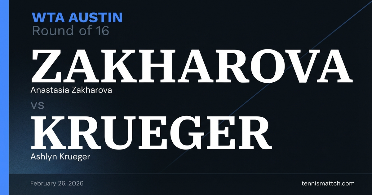 Anastasia Zakharova vs Ashlyn Krueger — WTA Austin 2026 Preview