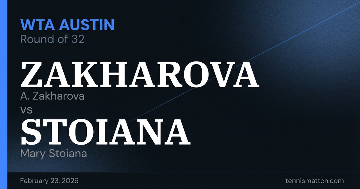 A. Zakharova vs Mary Stoiana — WTA Austin 2026 Preview