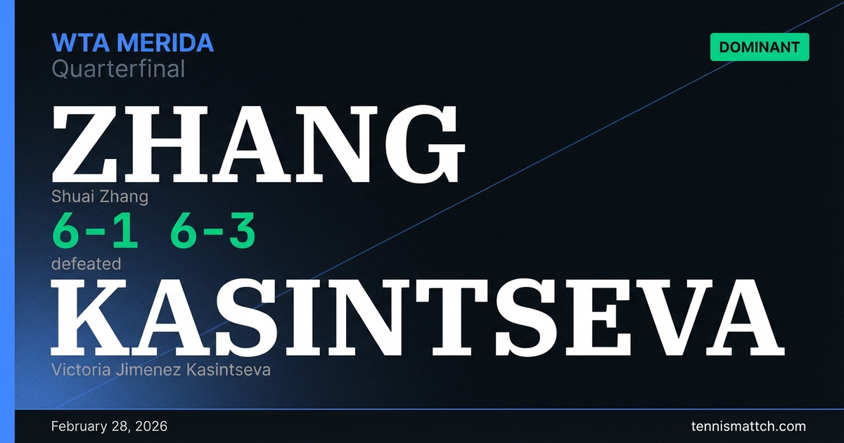 Shuai Zhang vs Victoria Jimenez Kasintseva — WTA Merida 2026