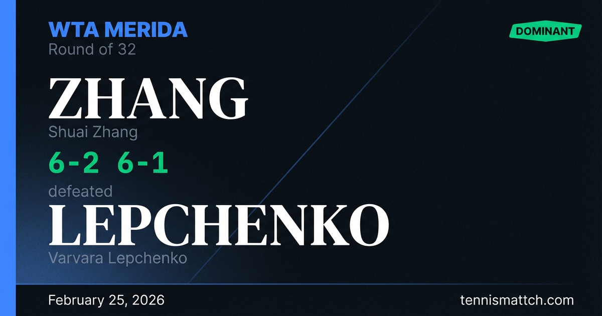 Shuai Zhang vs Varvara Lepchenko — WTA Merida 2026