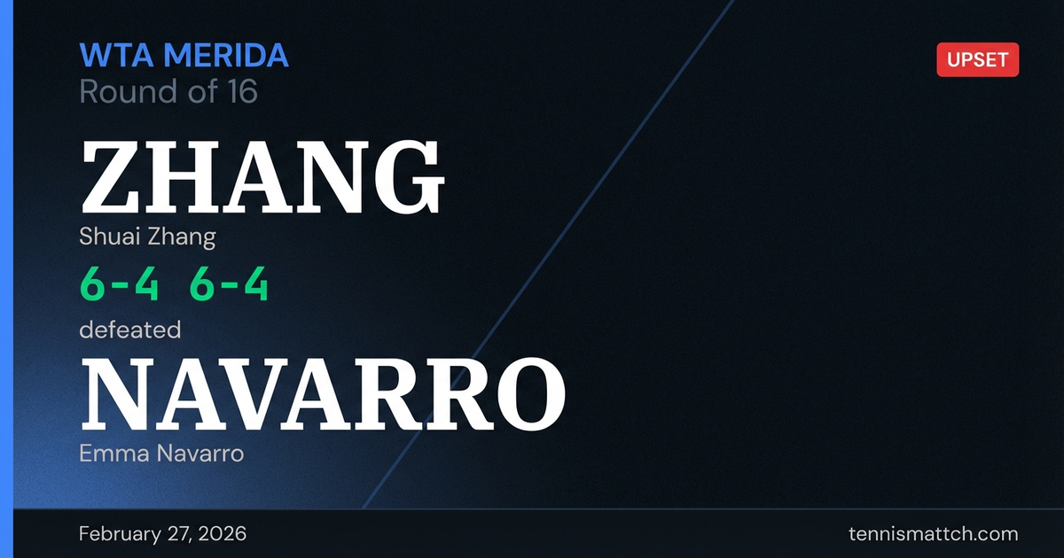 Shuai Zhang vs Emma Navarro — WTA Merida 2026