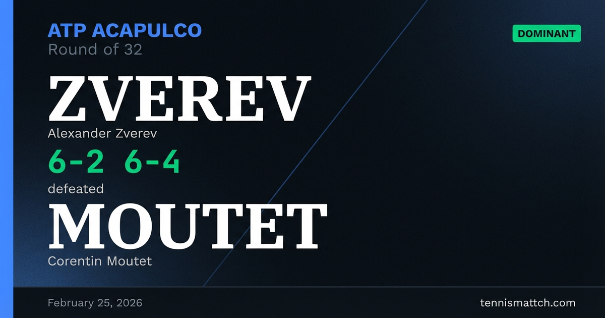 Alexander Zverev vs Corentin Moutet — ATP Acapulco 2026