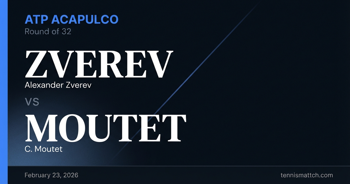 Alexander Zverev vs C. Moutet — ATP Acapulco 2026 Preview