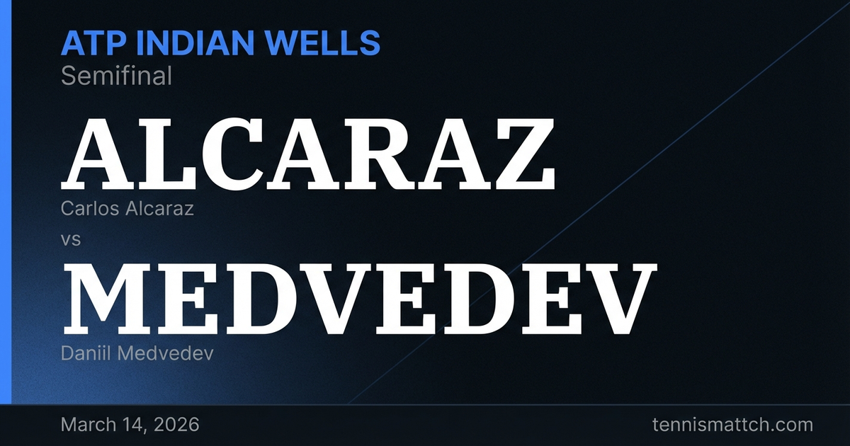 Carlos Alcaraz vs Daniil Medvedev — ATP Indian Wells 2026 Preview