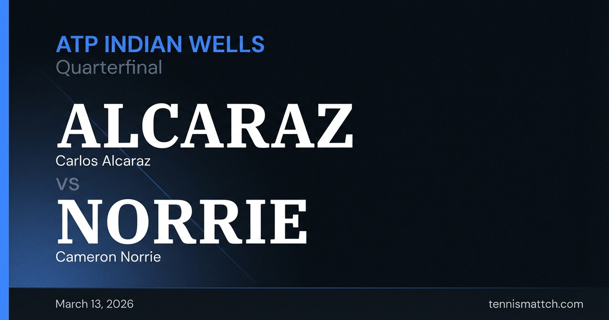Carlos Alcaraz vs Cameron Norrie — ATP Indian Wells 2026 Preview