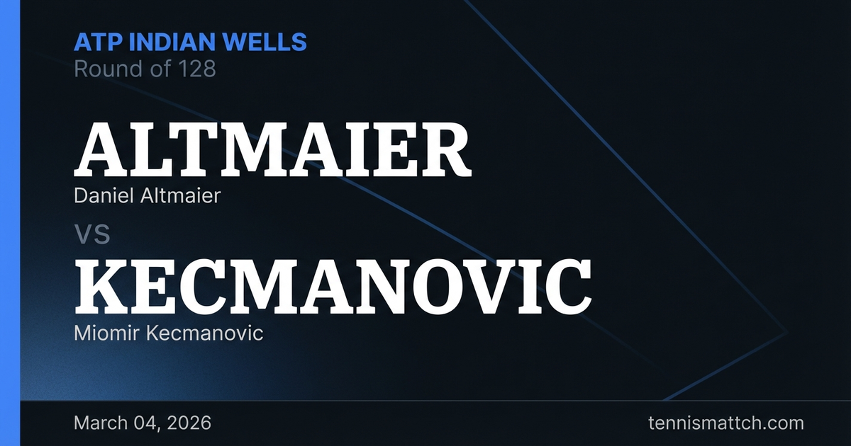 Daniel Altmaier vs Miomir Kecmanovic — ATP Indian Wells 2026 Preview