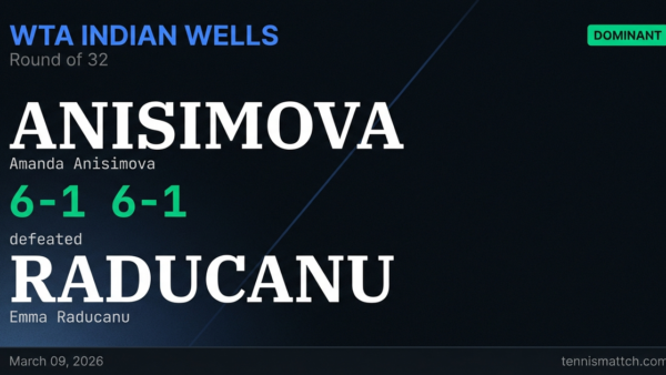 Amanda Anisimova vs Emma Raducanu — WTA Indian Wells 2026
