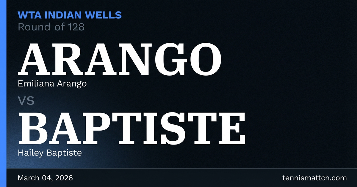 Emiliana Arango vs Hailey Baptiste — WTA Indian Wells 2026 Preview