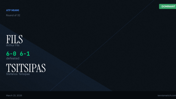 Arthur Fils vs Stefanos Tsitsipas — Miami 2026