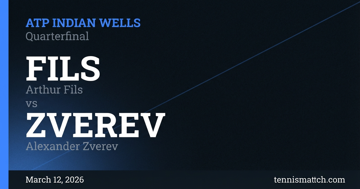 Arthur Fils vs Alexander Zverev — ATP Indian Wells 2026 Preview