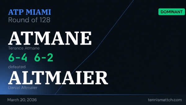 Terence Atmane vs Daniel Altmaier — Miami 2026
