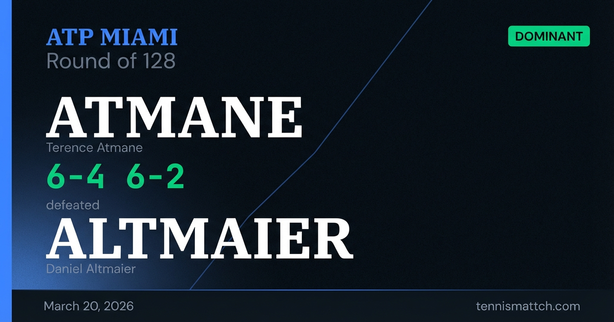 Terence Atmane vs Daniel Altmaier — Miami 2026