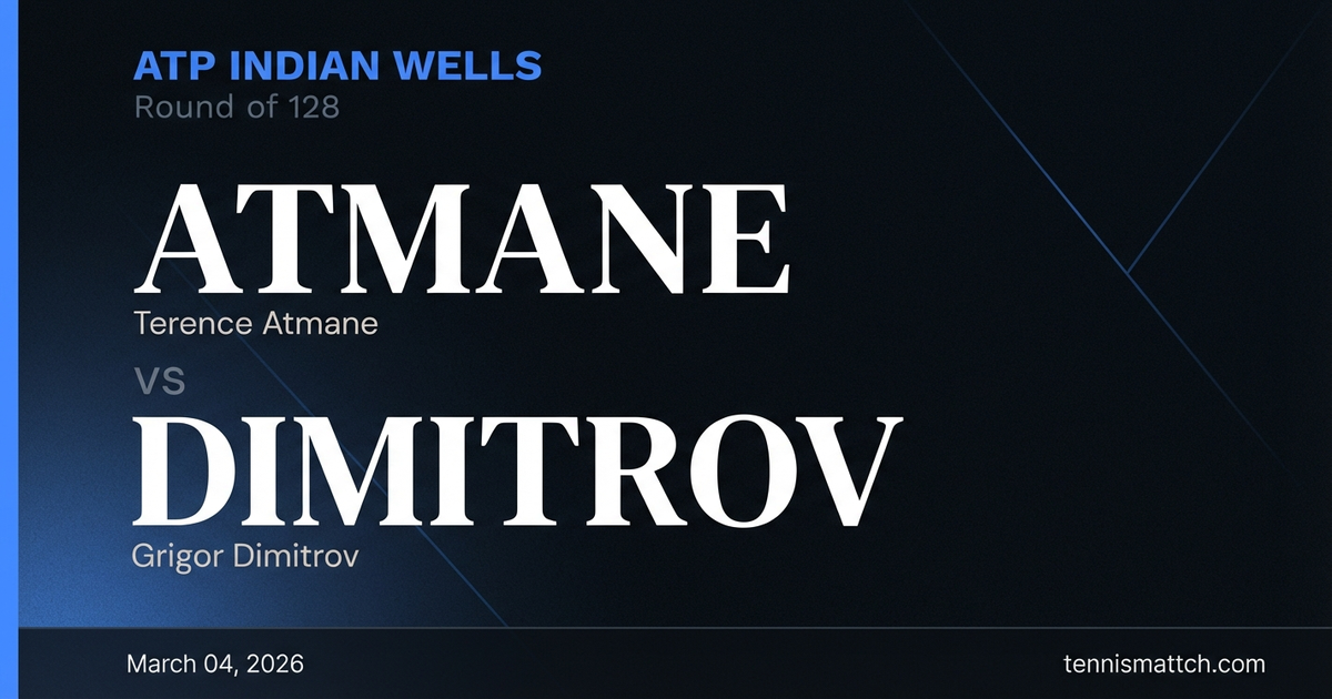 Terence Atmane vs Grigor Dimitrov — ATP Indian Wells 2026 Preview