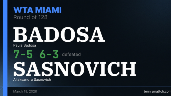 Paula Badosa vs Aliaksandra Sasnovich — Miami 2026