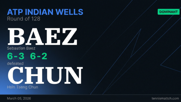 Sebastian Baez vs Hsin Tseng Chun — ATP Indian Wells 2026