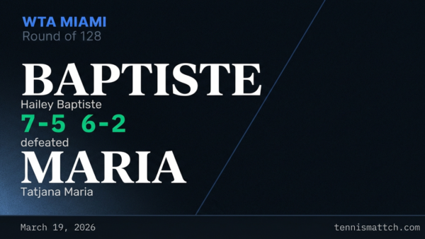 Hailey Baptiste vs Tatjana Maria — Miami 2026