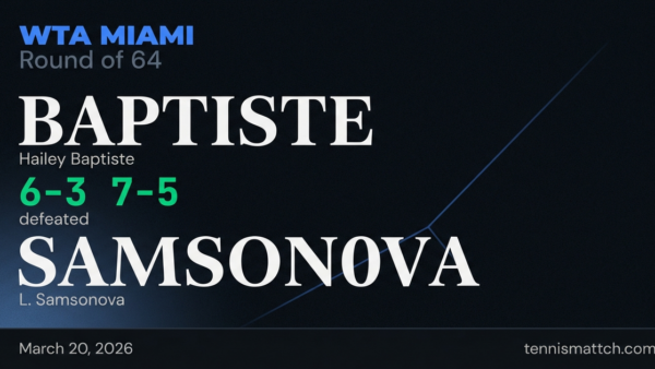 Hailey Baptiste vs L. Samsonova — Miami 2026