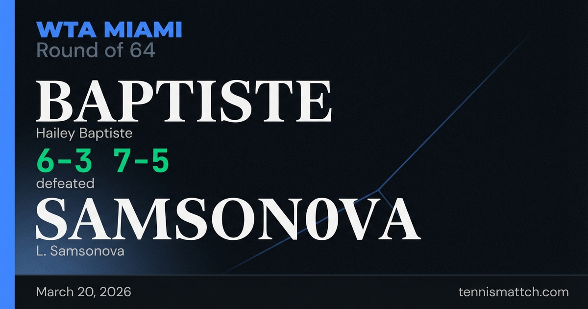 Hailey Baptiste vs L. Samsonova — Miami 2026
