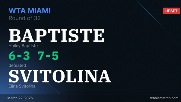 Hailey Baptiste vs Elina Svitolina — Miami 2026