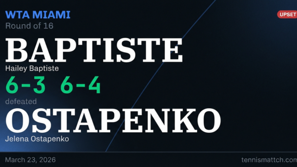 Hailey Baptiste vs Jelena Ostapenko — Miami 2026