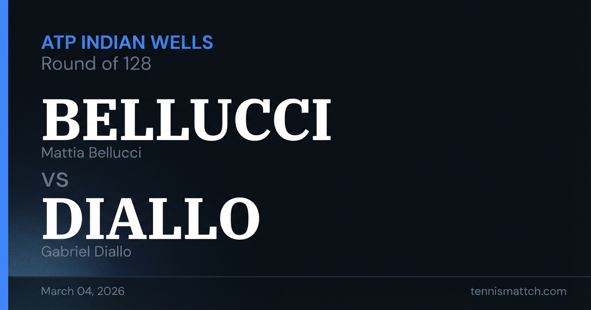 Mattia Bellucci vs Gabriel Diallo — ATP Indian Wells 2026 Preview