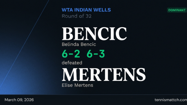 Belinda Bencic vs Elise Mertens — WTA Indian Wells 2026