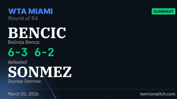 Belinda Bencic vs Zeynep Sonmez — Miami 2026
